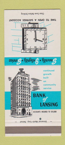 Matchbook Cover - Bank of Lansing MI 30 Strike