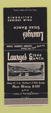 Matchbook Cover - Laurye's Steak Ranch Palm Springs CA 30 Strike