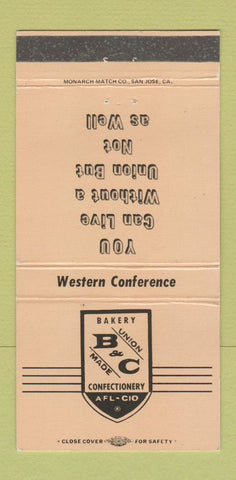 Matchbook Cover - Bakery Union Confectionery AFL CIO Conference 30 Strike