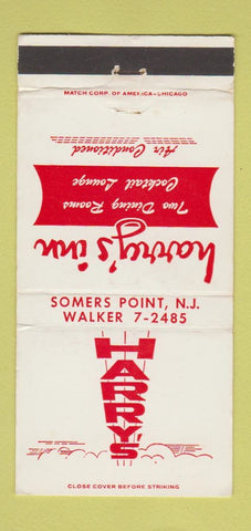 Matchbook Cover - Harry's Inn Somers Point NJ 30 Strike