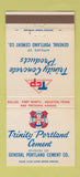 Matchbook Cover - Trinity Concrete Portland Cement Dallas TX 30 Strike