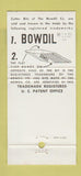 Matchbook Cover - Bowoil Company Coal Mining Bits Canton OH 30 Strike