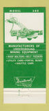 Matchbook Cover - Gails Manufacturing Fairmont WV mining equipment 30 Strike