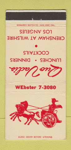 Matchbook Cover - Quo Vadis Restaurant Los Angeles CA 30 Strike