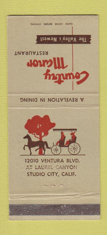 Matchbook Cover - Country Manor Restaurant Studio City CA 30 Strike