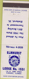 Matchbook Cover - Matchbook Cover Elks Club Elmhurst IL