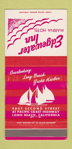 Matchbook Cover - Edgewater Marina Hotel Long Beach CA 30 Strike
