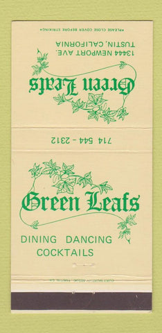 Matchbook Cover - Green Leafs' Restaurant Tustin CA 30 Strike