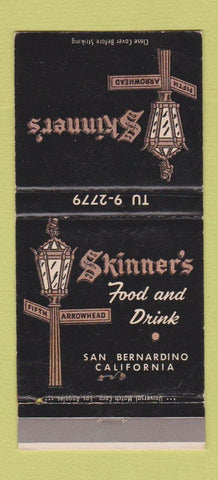 Matchbook Cover - Skinner's Restaurant San Bernardino CA 30 Strike