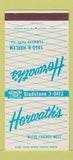Matchbook Cover - Horwath's Restaurant Elmwood Park IL 30 Strike