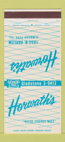 Matchbook Cover - Horwath's Restaurant Elmwood Park IL 30 Strike