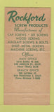 Matchbook Cover - Rockford Screw Products Los Angeles CA 30 Strike
