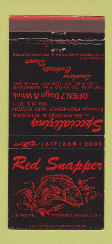 Matchbook Cover - Red Snapper Foxoboro MA restaurant 30 Strike