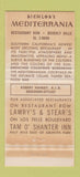 Matchbook Cover - Richlor's Mediterrania Beverly Hills CA 30 Strike