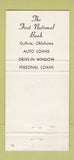 Matchbook Cover - First National Bank Guthrie OK 1964 30 Strike