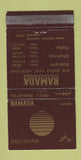 Matchbook Cover - Ramada Hotel Abu Dhabi 30 Strike