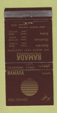Matchbook Cover - Ramada Hotel Abu Dhabi 30 Strike