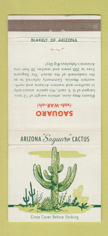Matchbook Cover - Saguaro Cactus Tumblers Glasses 30 Strike