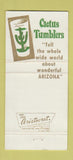 Matchbook Cover - Saguaro Cactus Tumblers Glasses 30 Strike