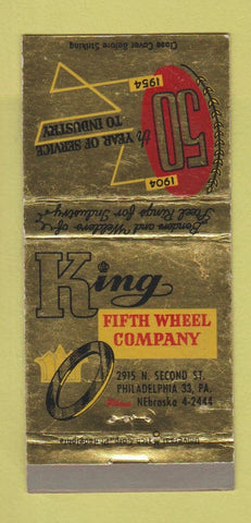 Matchbook Cover - King Fifth Wheel Company Philadelphia PA 1954 30 Strike