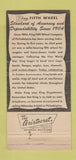 Matchbook Cover - King Fifth Wheel Company Philadelphia PA 1954 30 Strike
