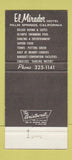 Matchbook Cover - El Mirador Hotel Palm Springs CA 30 Strike