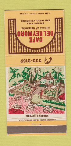Matchbook Cover - Cafe Del Rey Moro San Diego CA 30 Strike