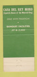 Matchbook Cover - Cafe Del Rey Moro San Diego CA 30 Strike