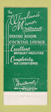 Matchbook Cover - Wayland Manor Hotel Providence RI WEAR 30 Strike