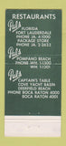 Matchbook Cover - Pal's  Deerfield Beach Pompano Fort Lauderdale FL 30 Strike