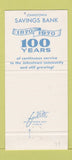 Matchbook Cover - Johnstown Savings Bank PA 1970 30 Strike
