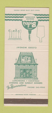 Matchbook Cover - Boder's Restaurant Mequon WI 30 Strike