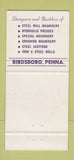 Matchbook Cover - Birdsboro Steel Foundry 1959 PA 30 Strike
