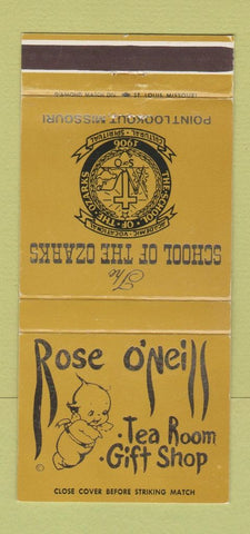 Matchbook Cover - Rose O'Neill Tea School of Ozarks Point Lookout MO 30 Strike