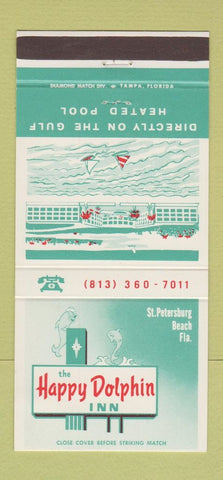 Matchbook Cover - Happy Dolphin Inn St Petersburg Beach FL 30 Strike