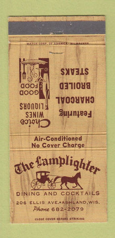 Matchbook Cover - Lamplighter Restaurant Ashland WI 30 Strike