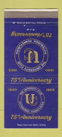Matchbook Cover - University Club Pittsburgh PA 1965 30 Strike