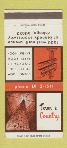 Matchbook Cover - Town and Country Chicago IL restaurant 30 Strike