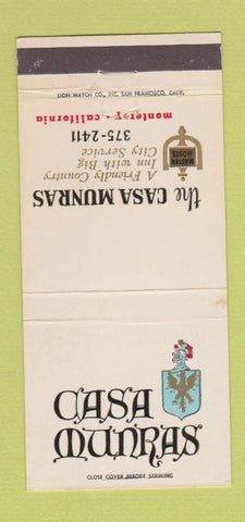 Matchbook Cover - Casa Munras Monterey CA hotel 30 Strike