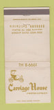 Matchbook Cover - Carriage House Restaurant Burbank CA WEAR 30 Strike
