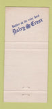 Matchbook Cover - Dairy Crest English Butter Surrey UK England 30 Strike