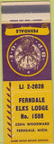 Matchbook Cover - Matchbook Cover Elks Club Ferndale MI