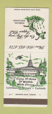 Matchbook Cover - On the Fly Way Supper Club Horicon WI 30 Strike