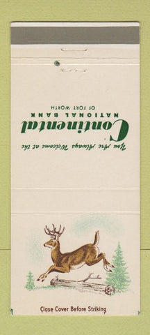Matchbook Cover - Continental National Bank Fort Worth TX 30 Strike