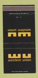 Matchbook Cover - Western Union Broadband telegram 30 Strike