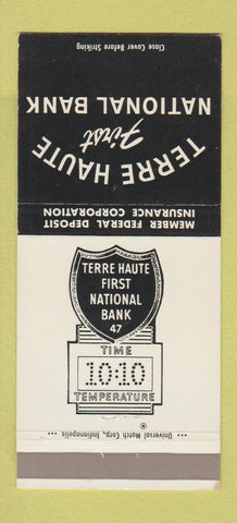 Matchbook Cover - Terre Haute First National Bank IN 30 Strike
