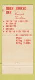 Matchbook Cover - Iron Horse Inn Orange CA 30 Strike