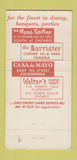 Matchbook Cover - The Barrister Pomona CA 30 Strike