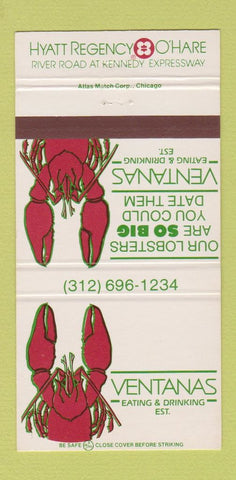 Matchbook Cover - Ventanas Restaurant Hyatt Regency Chicago IL 30 Strike
