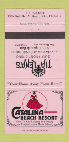 Matchbook Cover - Catalnia Beach Resort Bradenton Beach FL girlie 30 Strike
